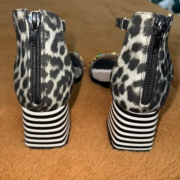 Betsey Johnson Gabie Jewel Embellished Block Heel Sandals – Size 8M - Picture 4 of 10